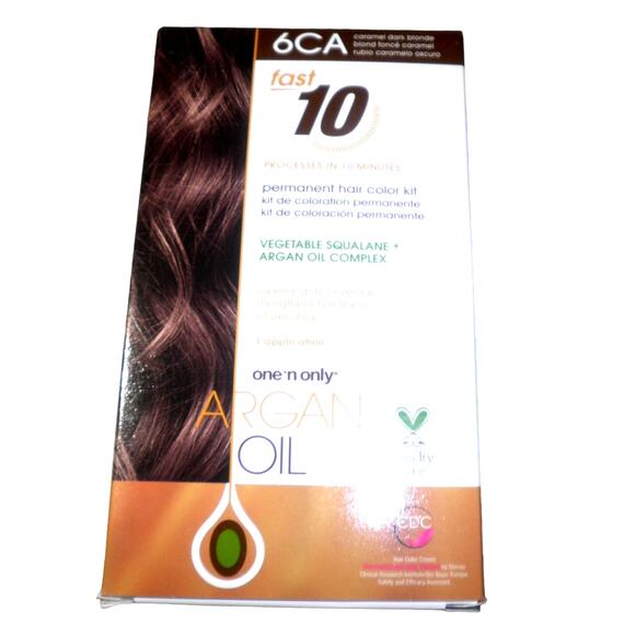 One 'n Only Argan Oil Fast 10 Permanent Hair Color Kit 6CA Caramel Dark Blonde - Picture 1 of 5